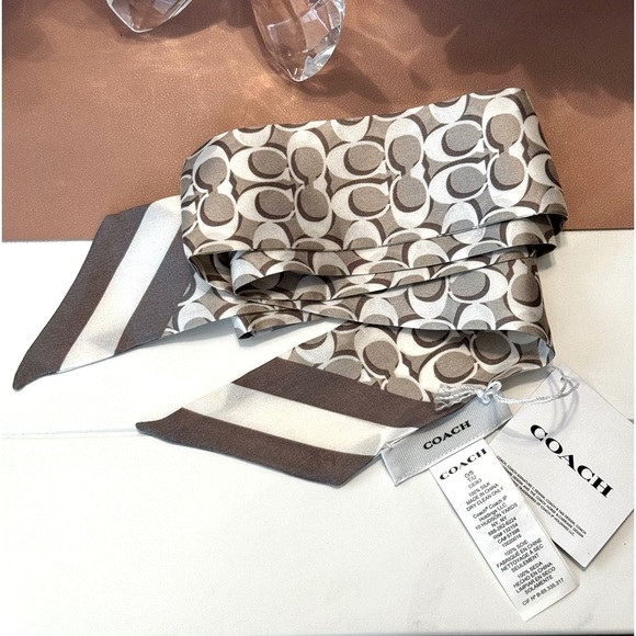New Coach Silk Twilly Scarf - Picture 2 of 5